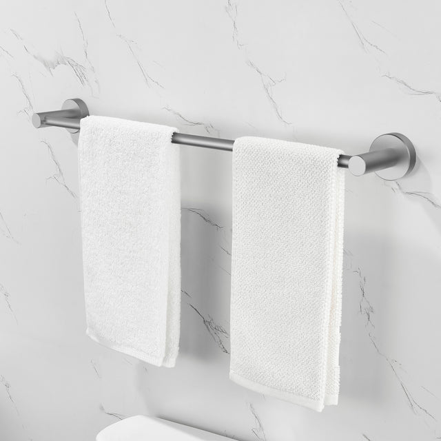 Bathroom Hardware Set, Thicken Space Aluminum 6 PCS Towel bar Set- Gun Grey 24 Inches Wall Mounted