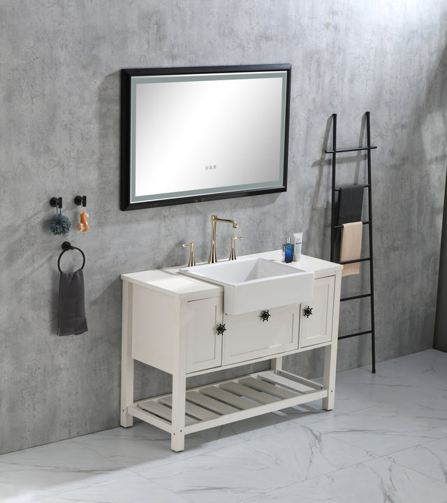 Bathroom Vanities Without Tops 48 in. W x 20-1/2 in. D Bathroom Vanity Cabinet Only in White