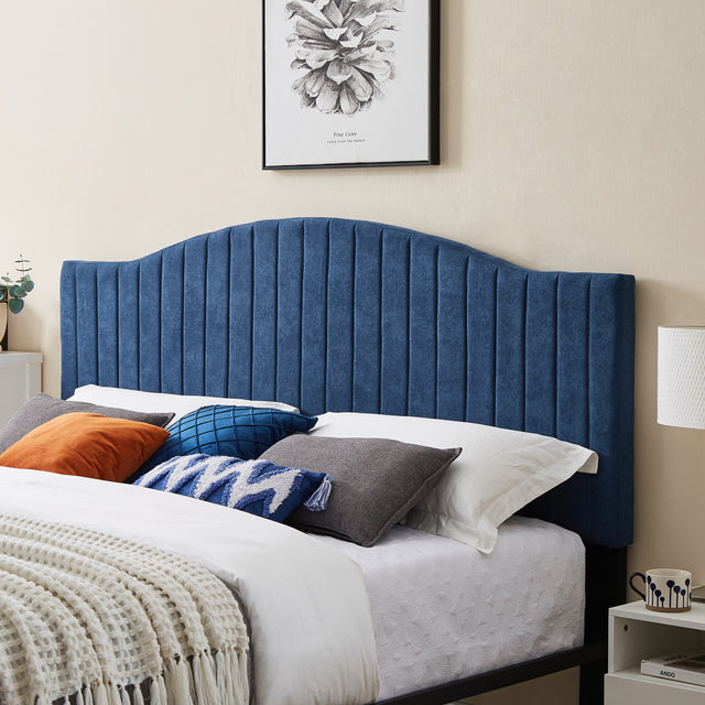 B111 King bed Beautiful line stripe cushion headboard  Strong iron frame with high temperature paint