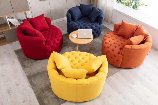 Modern  Akili swivel accent chair  barrel chair  for hotel living room / Modern  leisure chair  Red