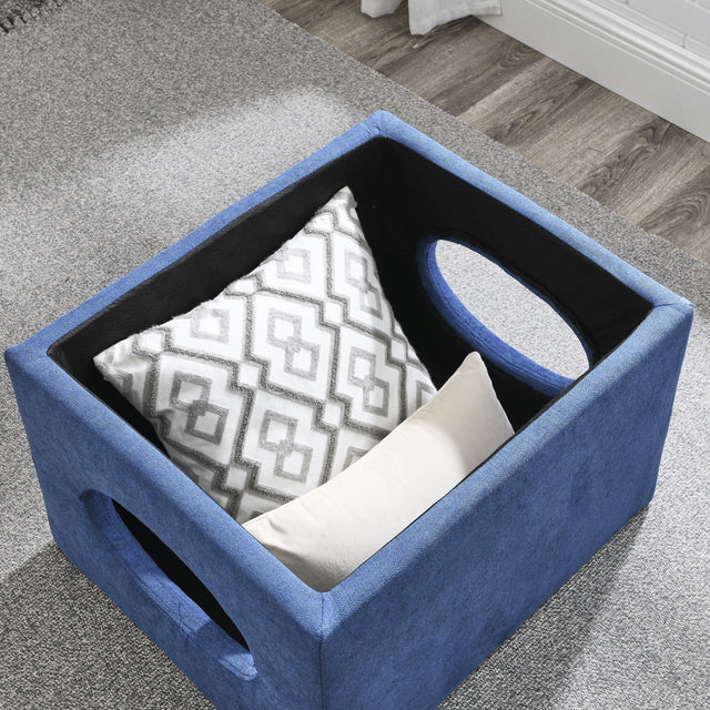 [Video] Welike 25"W Modern design hollow storage ottoman, upholstery, coffee table, two small footstools, easy storage and wide use