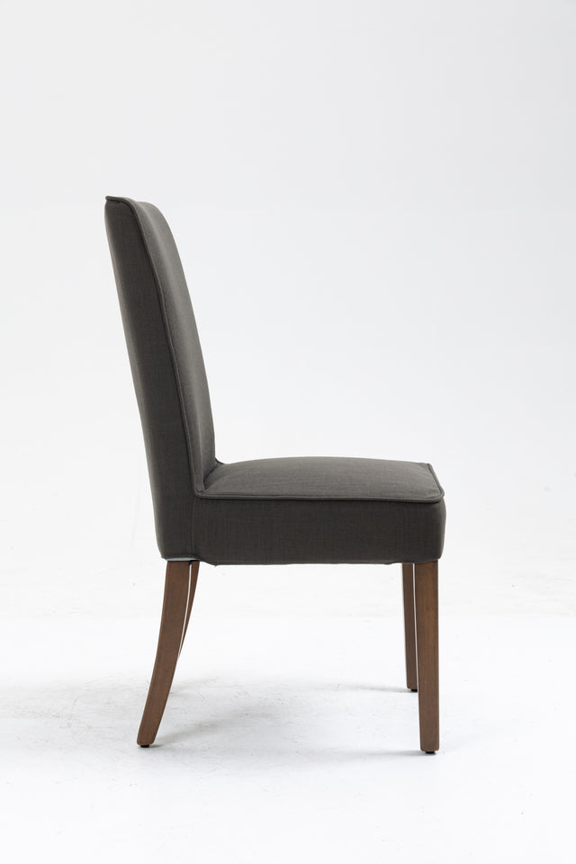 Cover Removable Interchangeable and Washable Gray Linen Upholstered Parsons Chair with Solid Wood Legs 2 PCS