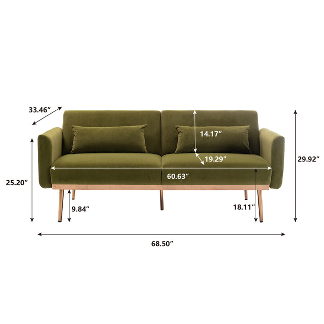 COOLMORE  Velvet  Sofa , Accent sofa .loveseat sofa with Metal  feet