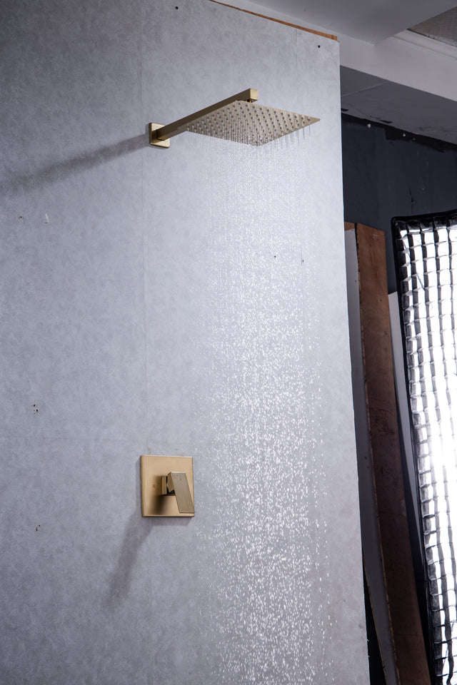 10 Inch Rain Shower Head System Shower Combo Set Bathroom Wall Mount Mixer Shower Faucet Rough-In Valve and Shower Arm Included
