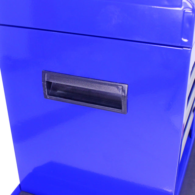 Detachable 5 Drawer Tool Chest with Bottom Cabinet and one Adjustable Shelf--Blue