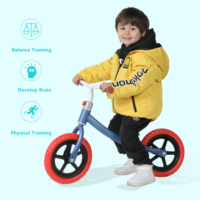 11inch Kids Balance Bike Adjustable Height Carbon Steel & PE Tires for 2-6 Years