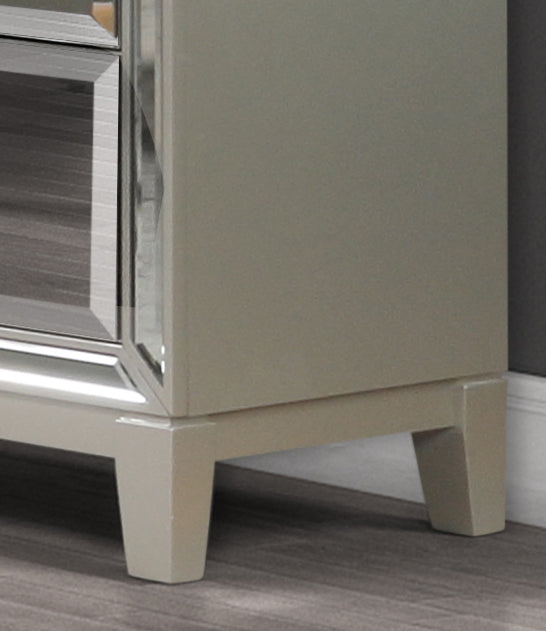 Harmony Mirror Front Dresser Made With Wood in Silver Color