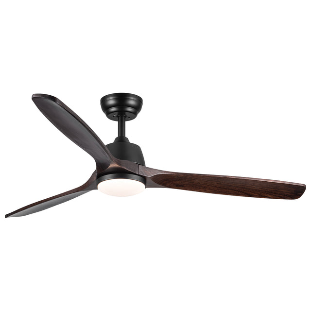 52 In.Intergrated LED Ceiling Fan Lighting with Solid Wood Blade