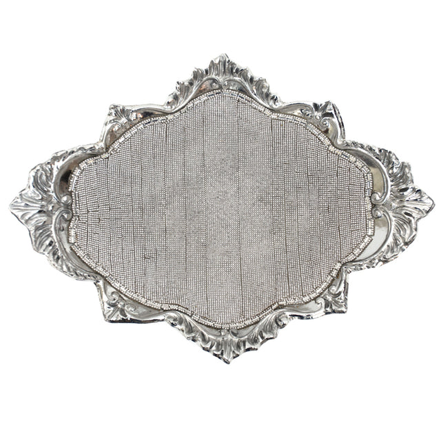 Ambrose Chrome Plated Crystal Embellished Ceramic Bowl