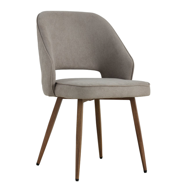 Modern Dining Chairs,Linen Accent Chair, Living Room Leisure Chairs, Upholstered Side Chair with Metal Legs for Dining Room Kitchen Vanity Patio Club Guest (Set of 1)  Grey Office Chair