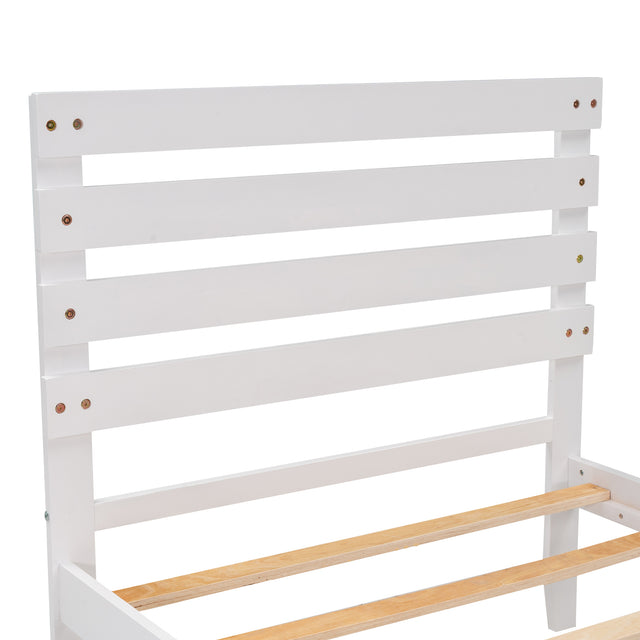 Twin Size Platform Bed with Drawer, White(New SKU:WF288467AAK)