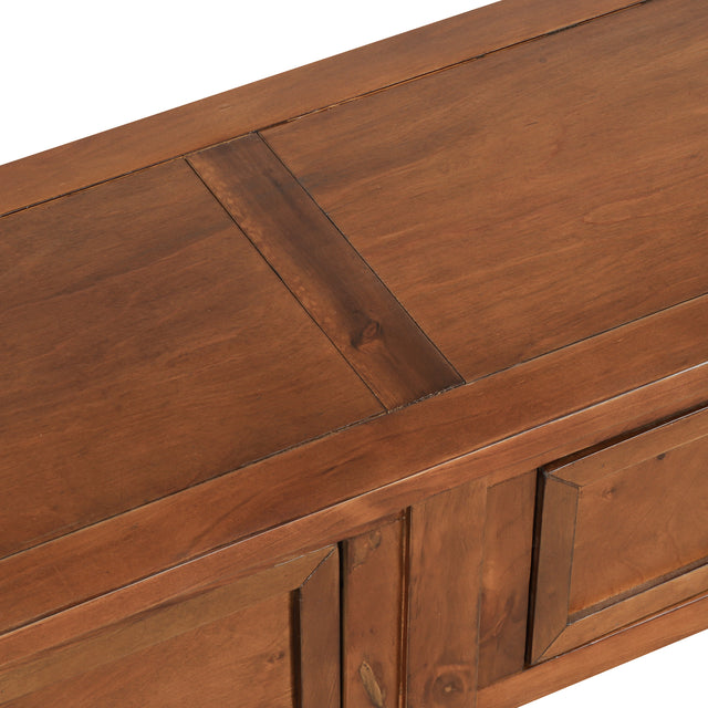 TREXM Console Table Sofa Table for Entryway with Drawers and Long Shelf Rectangular (Antique Walnut)
