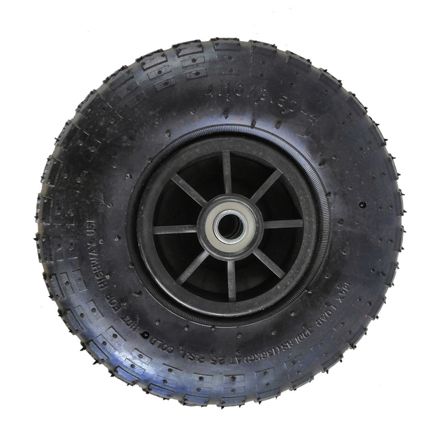 4.10/3.50-4" tires and inner tubes are made of heavy-duty rubber, and the hub are made of high-quality plastic.Air wheels （1pkg =2pcs wheels）