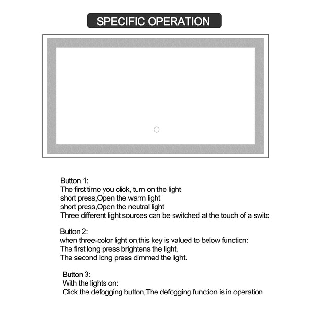 LED Bathroom Mirror 60x 36  Inch with lights, anti-Fog & Dimming Led Bathroom Vanity Mirror