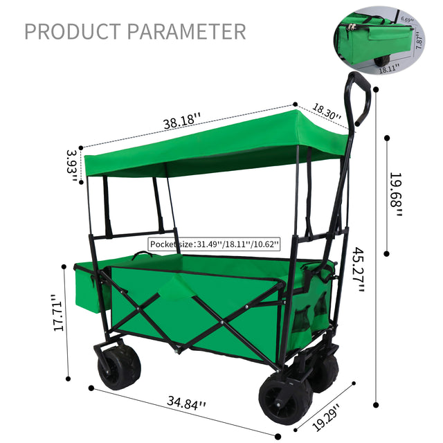 Outdoor Garden Park Utility kids wagon portable beach trolley cart camping foldable folding wagon