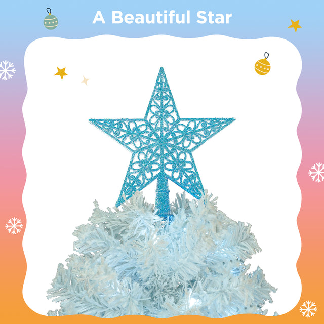 6ft Artificial Christmas Tree with 300 LED Lights and 600 Bendable Branches,Christmas Tree Holiday Decoration, Decorated Tree with Tri-Color LED Lights