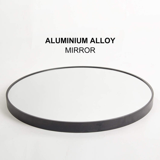 Round Mirror, Circle Mirror 36 Inch, Black Round Wall Mirror Suitable for Bedroom, Living Room, Bathroom, Entryway Wall Decor and More, Brushed Aluminum Frame Large Circle Mirrors for Wall