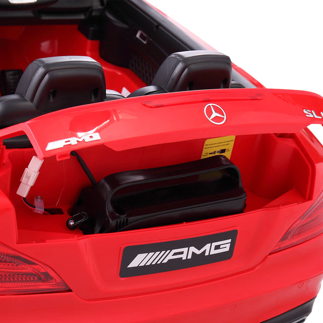 12V Mercedes-Benz Licensed Electric Kids Ride on Car, Battery Powered Vehicle with LED Lights, Music, USB, MP3, Spring-Suspension RC 4-Wheeler, Red