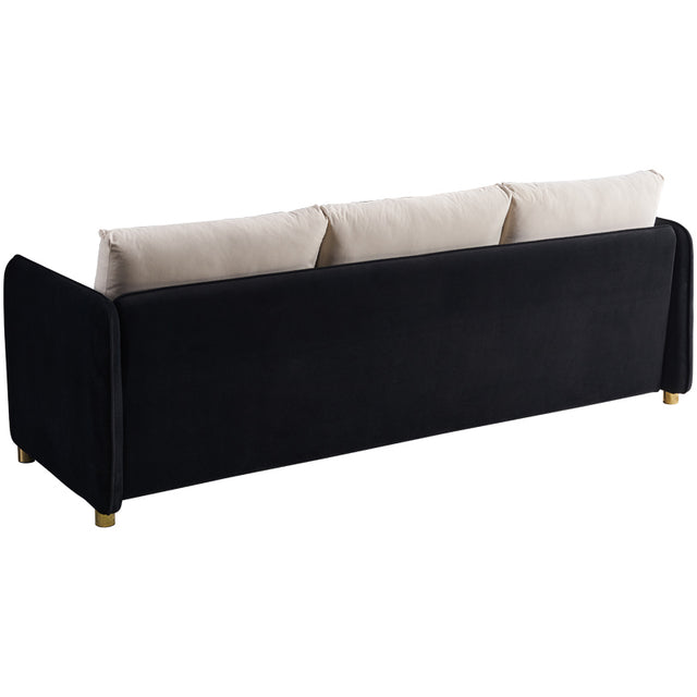 Velvet Sofa BEIGE & BLACK Color