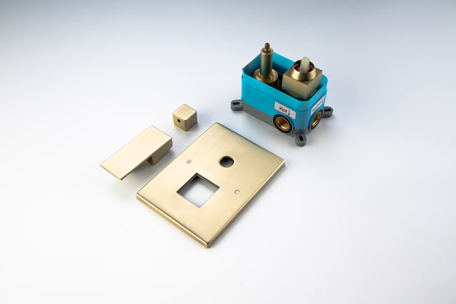 Shower Faucet Set System Ceiling Shower Faucets Sets Complet with Rough-in Valve, 10 Inches High Pressure Rain Shower Head and Handheld