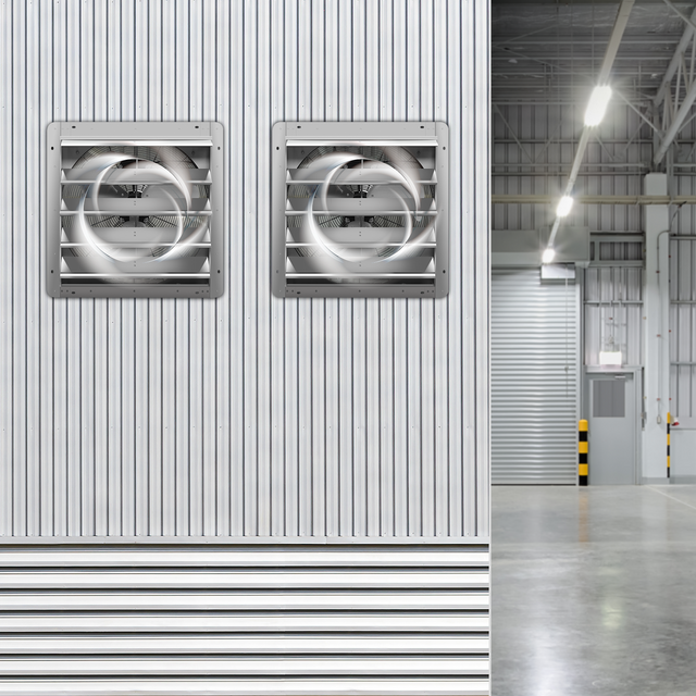 iPower 24 Inch Shutter Exhaust Fan Aluminum High Speed 1400RPM, 2750 CFM, 1-Pack, Silver