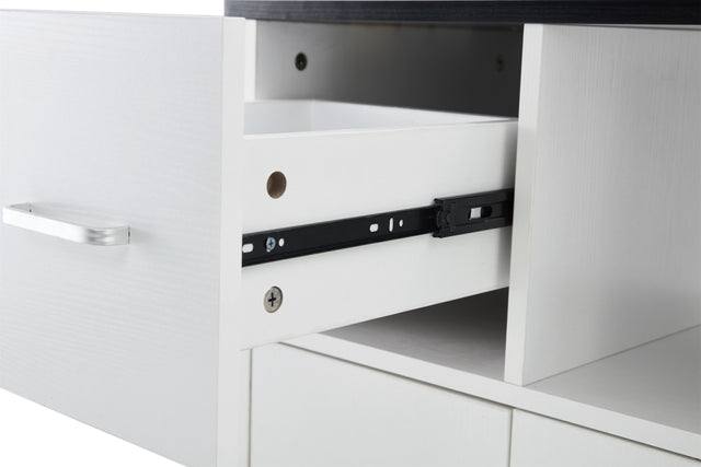 KITCH storage cabinet WHITE-Black, move with roller..