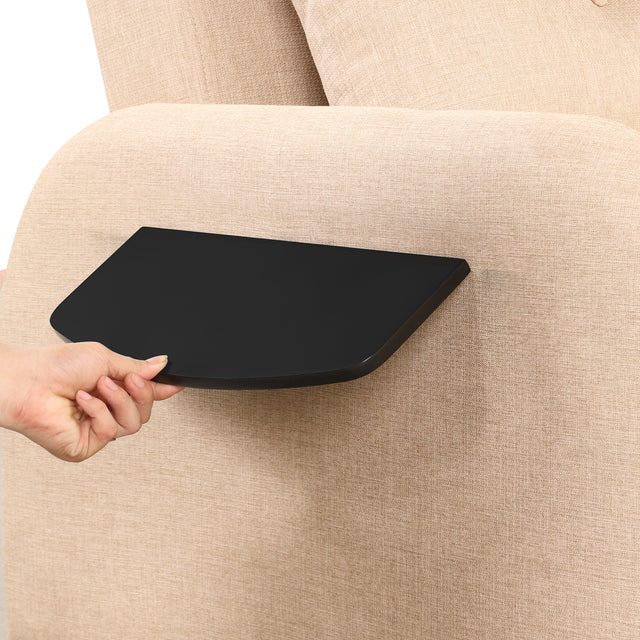 pull out sofa sleeper 3 in 1 with 2 wing table and usb charge for nap line fabric for living room recreation room Beige