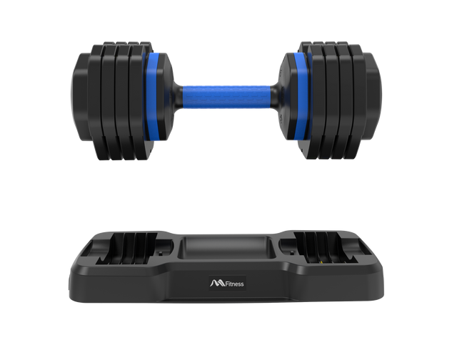 Adjustable Dumbbell - 55lb Single Dumbbell with Anti-Slip Handle, Fast Adjust Weight by Turning Handle with Tray, Exercise Fitness Dumbbell Suitable for Full Body Workout
