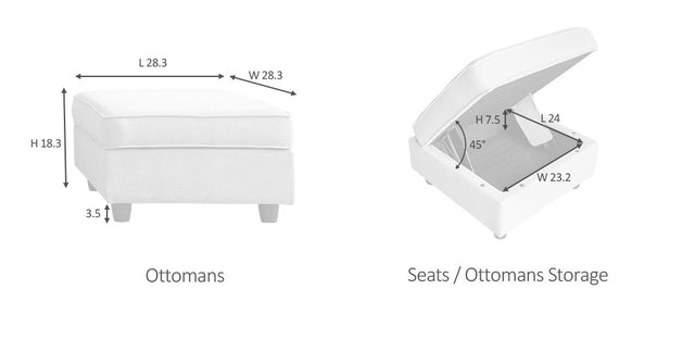 Ottoman Of Sectional Sofa，Emerald