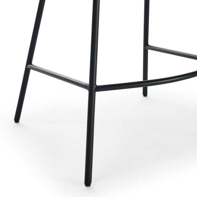 Set of 2, Natural Rattan Indoor Counter Chair , Black Finish Steel legs，Natural  (17.5"x20"x34")