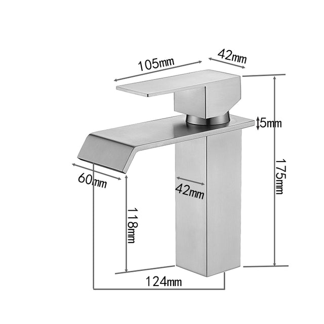 Waterfall Spout Bathroom Faucet,Single Handle Bathroom Vanity Sink Faucet