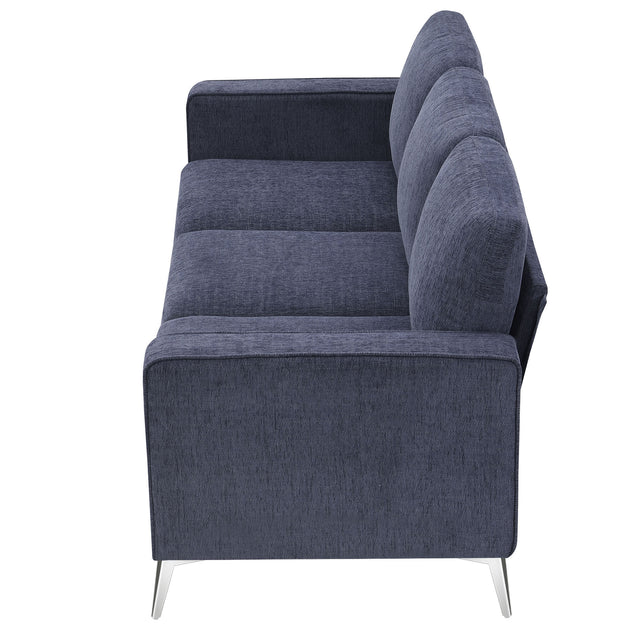 [VIDEO provided] [New]Modern 3-Piece Sofa Sets with Sturdy Metal Legs,Chenille Upholstered Couches Sets Including 3-Seat Sofa, Loveseat and Single Chair for Living Room Furniture Set (1+2+3 Seat)