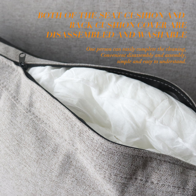 ADF Living Room Furniture Modern Leisure L Shape Couch Grey Fabric