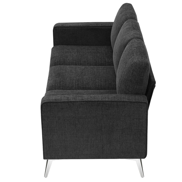 [VIDEO provided] [New]Modern 3-Piece Sofa Sets with Sturdy Metal Legs,Linen Upholstered Couches Sets Including 3-Seat Sofa, Loveseat and Single Chair for Living Room Furniture Set (1+2+3 Seat)