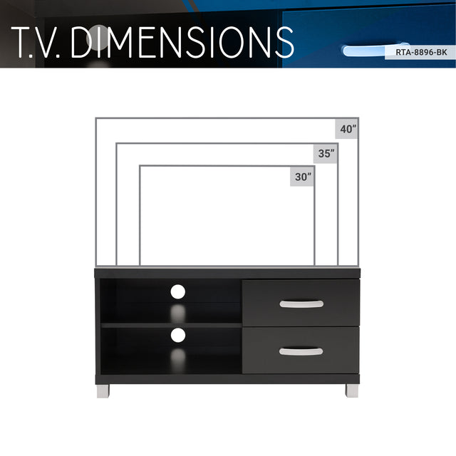 Techni Mobili Modern TV Stand with Storage for TVs Up To 40", Black