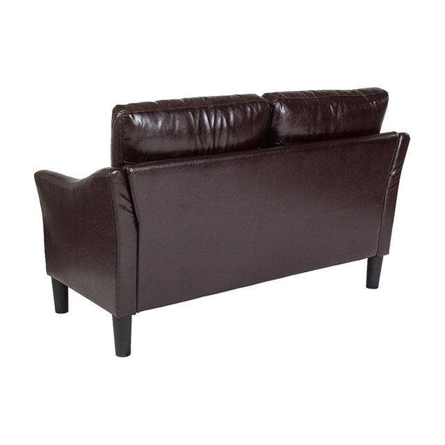 Asti Upholstered Loveseat in Brown Leather