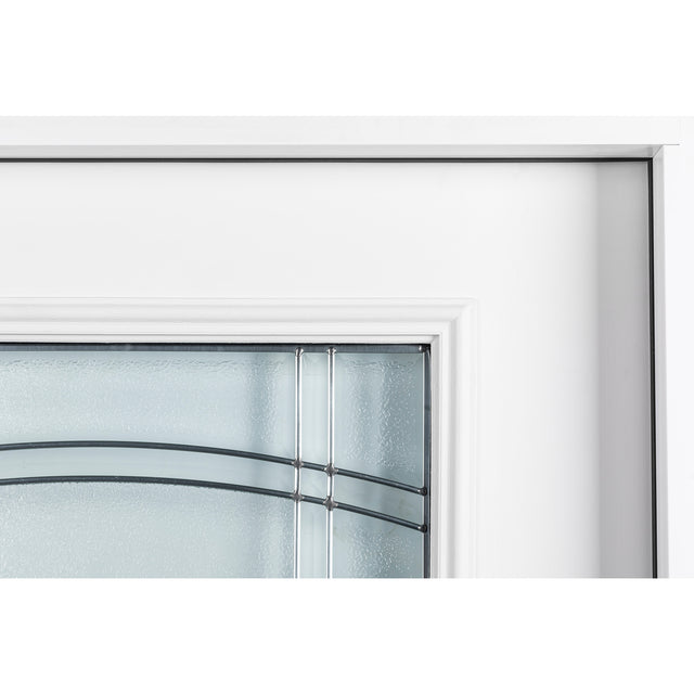 37.5inx81.5in Left Hand Inswing Decorative Glass- Zinc Caming  Fiber Glass Prehung Entry Door .