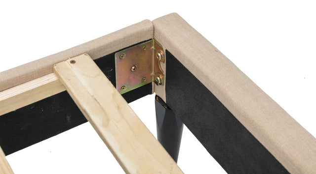 Modern Linene Beige Curved Upholstered Bed (Queen)