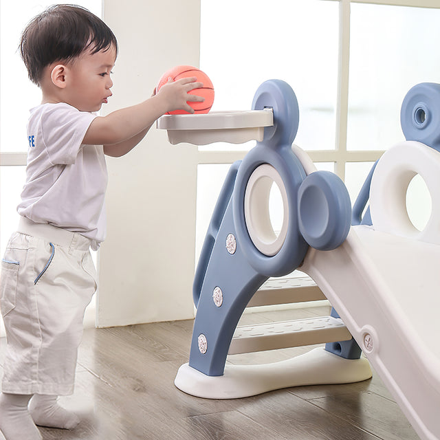 Children\'s Folding Slides with Stairs,Outdoor Small Children\'s Slide Toys Multifunctional Toys,Blue/  Toddler Folding Slide Plastic Kids Slide for Toddlers Age 1-3 Indoor Slide Children Climber Toy