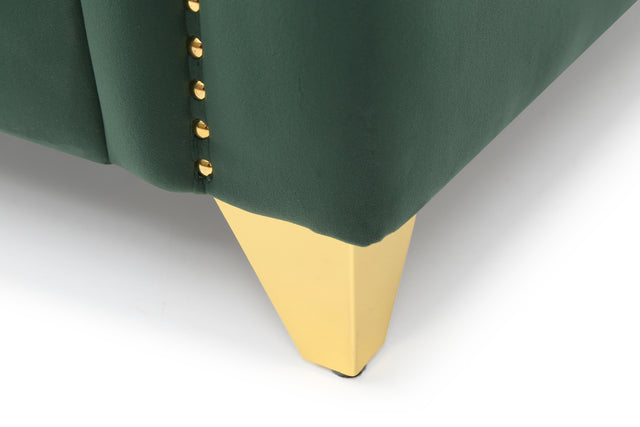 Russell Tufted Upholstery Sofa Finished in Velvet Fabric in Green