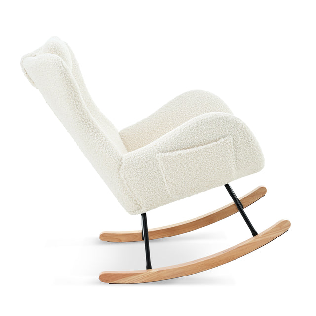 Rocking Chair - with rubber leg and cashmere fabric, suitable for living room and bedroom