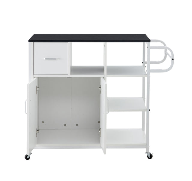 KITCH storage cabinet WHITE-Black, move with roller..