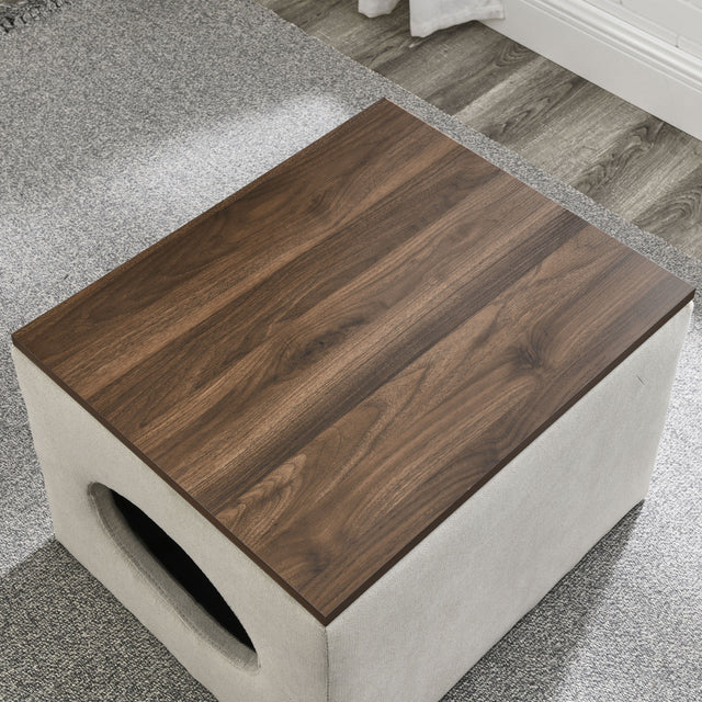[Video] Welike 25"W Modern design hollow storage ottoman, upholstery, coffee table, two small footstools, easy storage and wide use