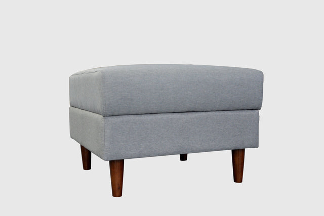 Redde Boo modern light gray fabric L shaped sofa, full K/D 3 seater sofa and stool with storage for living room sofa set