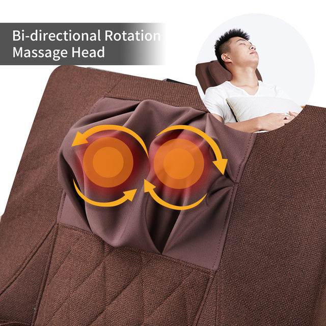 Full massage function-Air pressure-Comfortable Relax Rocking Chair, Lounge Chair Relax Chair with Cotton Fabric Cushion  Brown