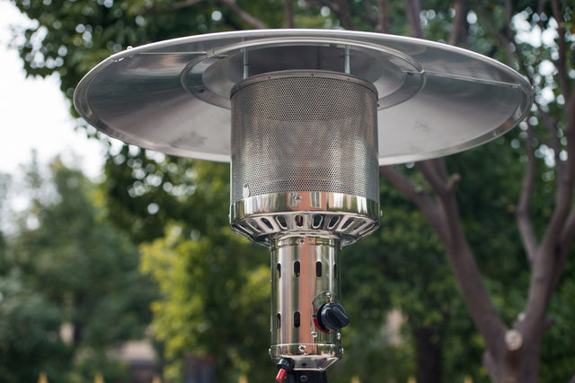 Outdoor Patio Propane Heater with Portable Wheels 47,000 BTU 88 inch Standing Gas Outside Heater Stainless Steel Burner Commercial & Residential  Hammered Black for Party Restaurant Garden Yard-Smocha