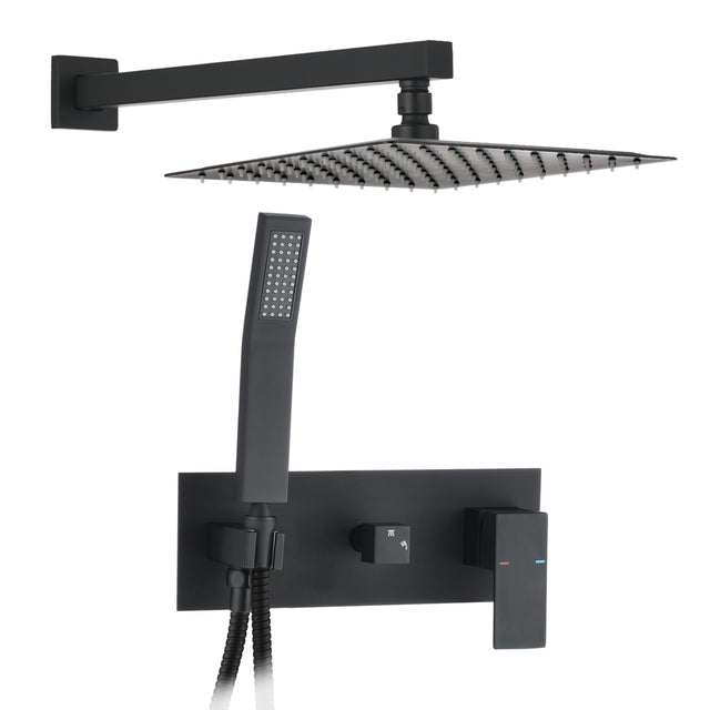 Hot sale matte black wall mounted bathroom complete shower set