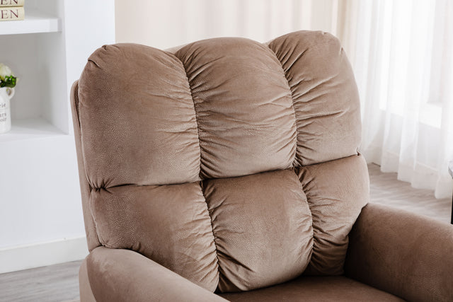 Electric lift recliner with heat therapy and massage, suitable for the elderly, heavy recliner, with modern padded arms and back, camel