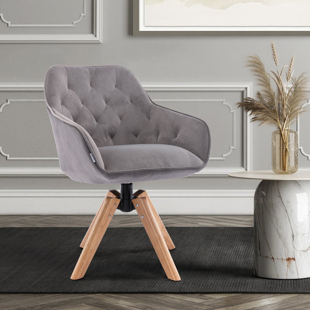 COOLMORE Solid Wood Tufted Upholstered Armless home office  chair