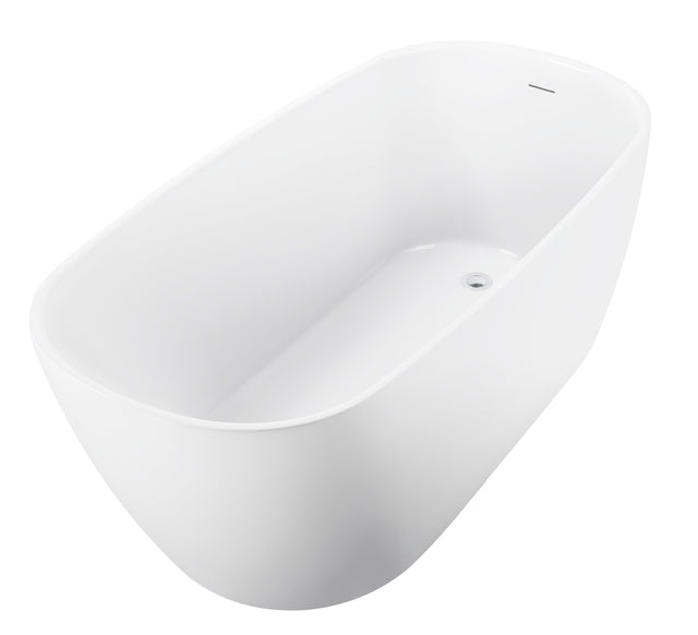 59" 100% Acrylic Freestanding Bathtub，Contemporary Soaking Tub，white bathtub